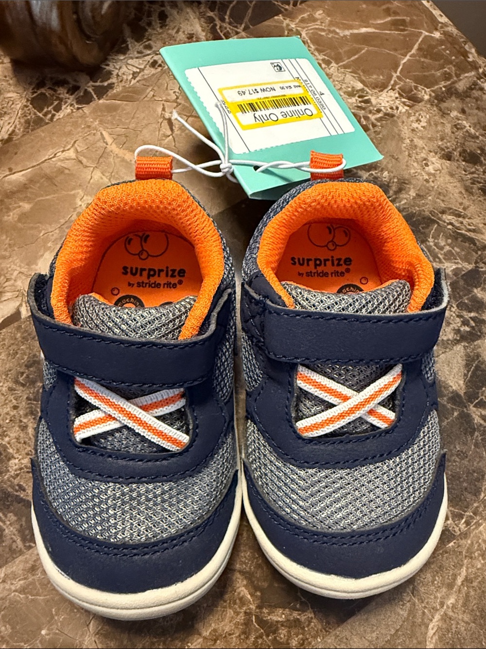 Stride Rite navy & orange toddler sneakers